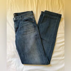 7 For All Mankind Slim Straight Blue Jeans